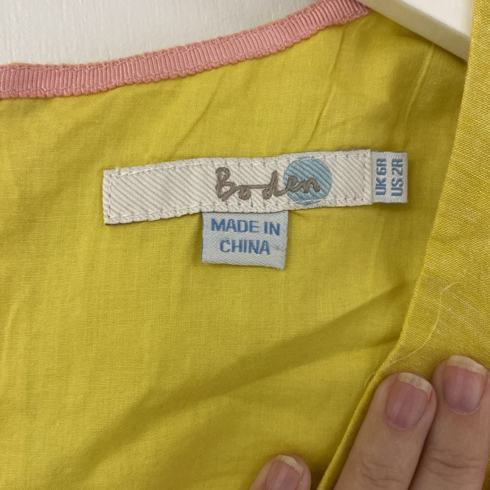 Boden Riviera Yellow Wrap Dress - Picture 4 of 5